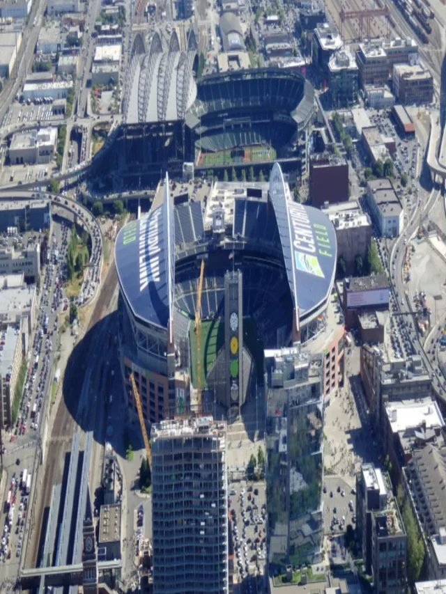 Aerial View of CenturyLink Field and Safeco field