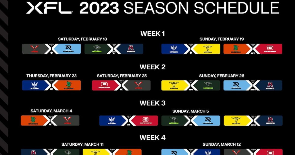 XFL Schedule 2023