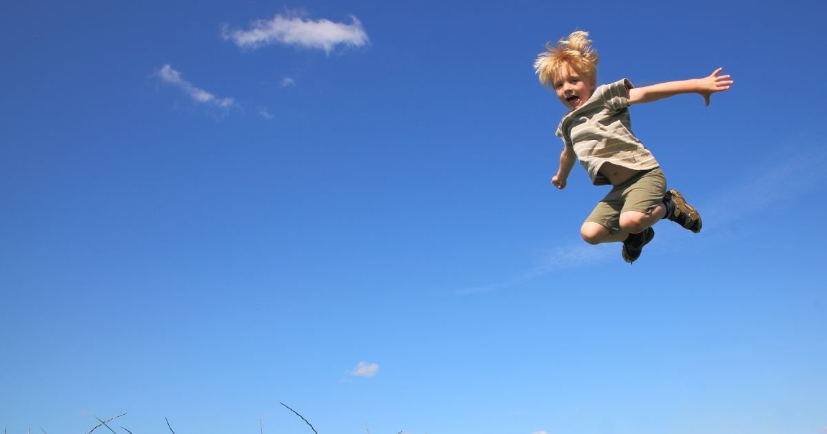 children Mastering sky Jump Training